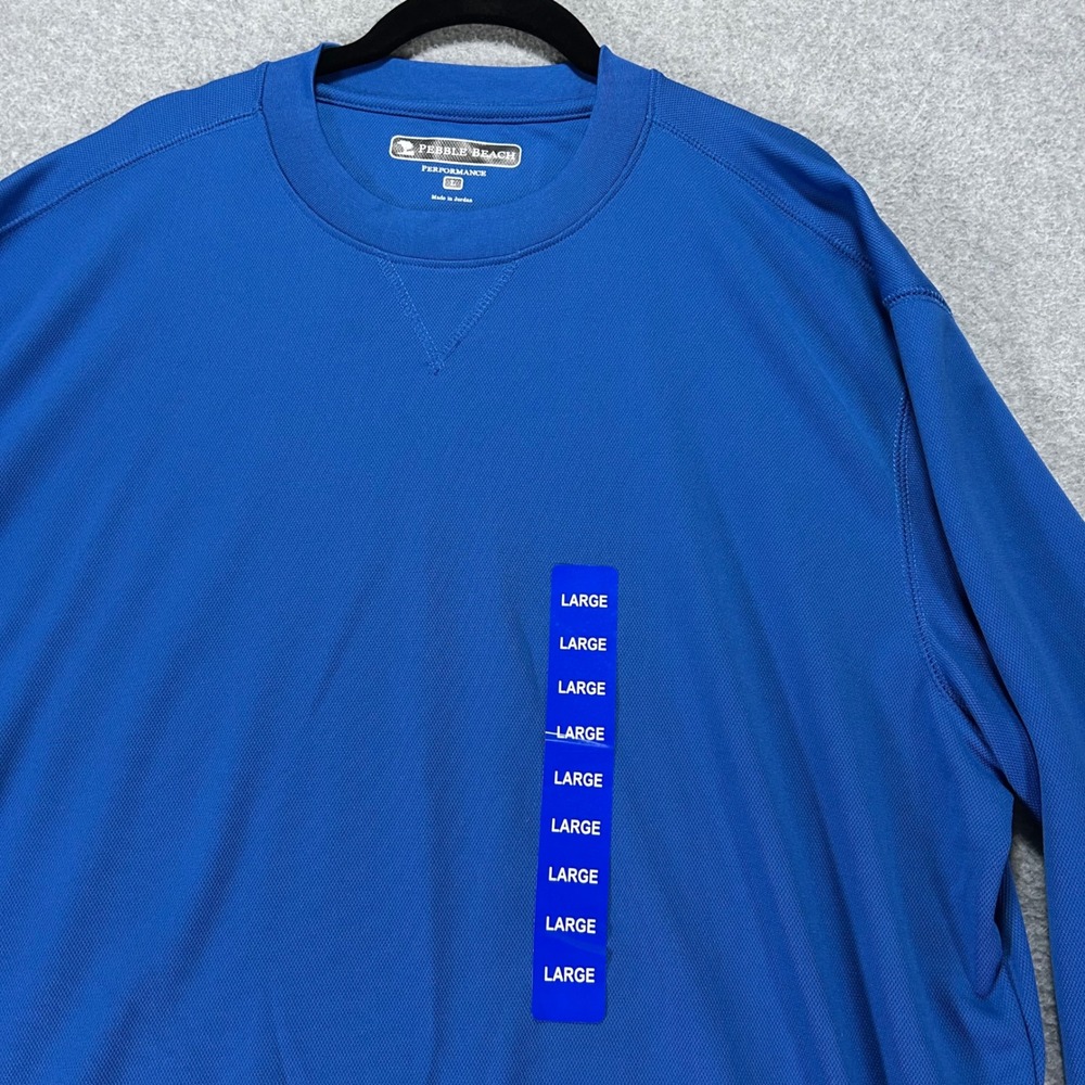Pebble Beach Performance Shirt Mens Large Blue Activewear Athleisure